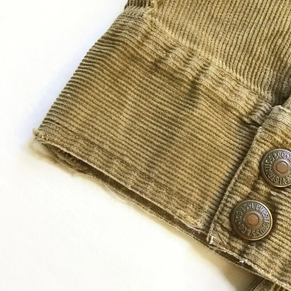 1970s Levi's Brown Corduroy Jacket Adult Medium Western Pocket Cut Yoke Vintage